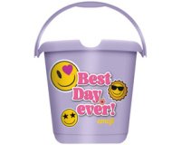 Seau à motif 'ilvie emoji best day', rond, 10 litres