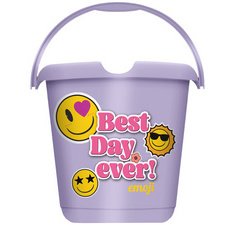 Emmer met motief 'Ilvie emoji best day', rond, 10 liter.