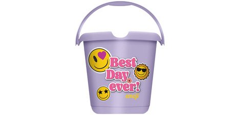 Seau à motif 'ilvie emoji best day', rond, 10 litres