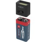 Mini lampe LED ACTION avec pile 9V, noir