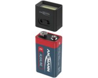 Mini lampe LED ACTION avec pile 9V, noir