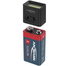 Mini lampe LED ACTION avec pile 9V, noir