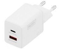 Chargeur secteur USB GaN, USB-C/USB-A, 45 W, blanc