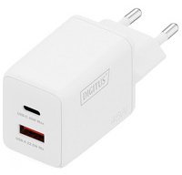 Chargeur secteur USB GaN, USB-C/USB-A, 45 W, blanc