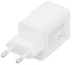 Chargeur secteur USB GaN, USB-C/USB-A, 45 W, blanc
