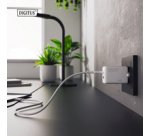 Chargeur secteur USB GaN, USB-C/USB-A, 45 W, blanc