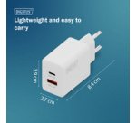 Chargeur secteur USB GaN, USB-C/USB-A, 30 W, blanc