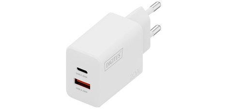 Chargeur secteur USB, 20 W, USB-C/USB-A, blanc