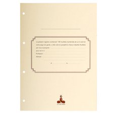 Recharge 297X210 100 feuillets foliotés 80g + garde - Blanc