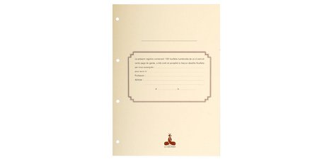 Recharge 297X210 100 feuillets foliotés 80g + garde - Blanc