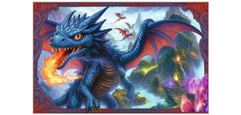 Sous-main 'Dragons', (L)550 x (H)350 mm