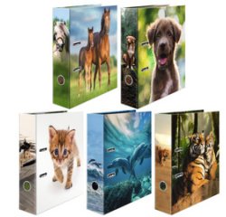 Classeur à motif 'Animaux préférés', assortiment
