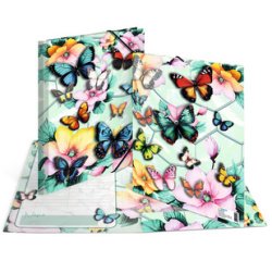 Chemise à élastique 'Papillons', carton, A4