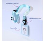 AVERY Porte-carte avec tour de cou, bleu pastel