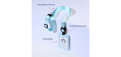 AVERY Porte-carte avec tour de cou, bleu pastel