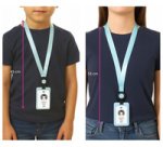 AVERY Porte-carte avec tour de cou, bleu pastel