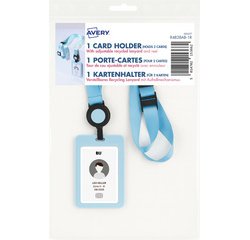 AVERY Porte-carte avec tour de cou, bleu pastel