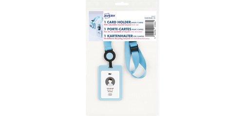 AVERY Porte-carte avec tour de cou, bleu pastel