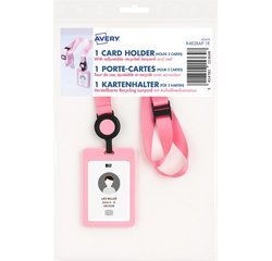 AVERY Porte-carte avec tour de cou, rose pastel