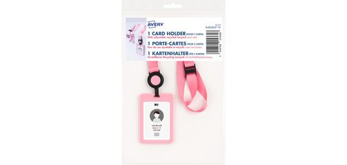 AVERY Porte-carte avec tour de cou, rose pastel