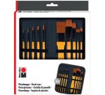 Trousse de pinceaux, avec 10 pinceaux pour acrylique