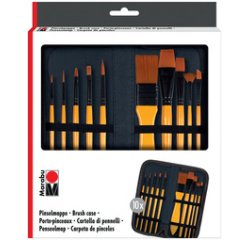 Trousse de pinceaux, avec 10 pinceaux pour acrylique
