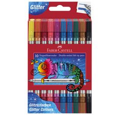 FABER-CASTELL Feutre double pointe Glitzer, boîte de 10