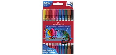 FABER-CASTELL Feutre double pointe Glitzer, boîte de 10
