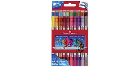 FABER-CASTELL Double-Ended Glitter Marker, box of 20