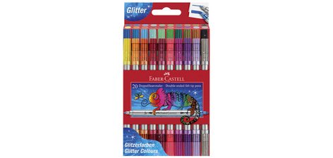 FABER-CASTELL Double-Ended Glitter Marker, box of 20