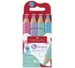 FABER-CASTELL Crayon de couleur Grippy Pastel, étui de 4