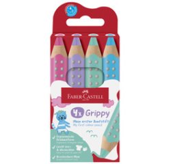 FABER-CASTELL Crayon de couleur Grippy Pastel, étui de 4
