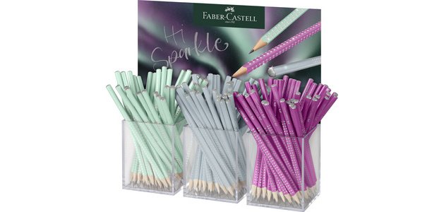 FABER-CASTELL Sparkle GRIP Pencil Aurora, 3 pots