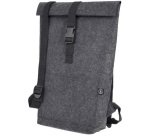 Sac à dos rolltop pour laptop, feutre RPET, gris foncé