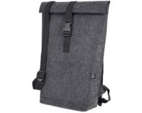 Sac à dos rolltop pour laptop, feutre RPET, gris foncé