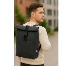 Sac à dos rolltop pour laptop, feutre RPET, gris foncé