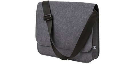 Sacoche pour laptop, feutre RPET, gris foncé