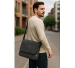 Sacoche pour laptop, feutre RPET, gris foncé