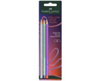 FABER-CASTELL Crayon GRIP 2001 Flow Edition, blister de 3