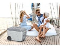 Glacière NOMADE, 52 litres, mobile, curcuma/gris