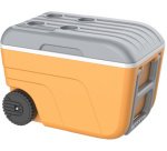 Glacière NOMADE, 52 litres, mobile, curcuma/gris