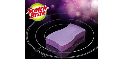 Scotch-Brite Éponge pour vitrocéramique, pack de 3, lilas