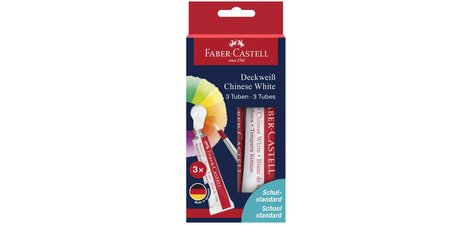 FABER-CASTELL Blanc opaque 7,5 ml, carte blister de 3
