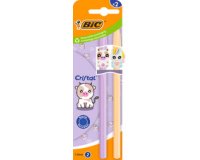 BIC Stylo à bille Cristal Pastel Figurines, lilas & rouge