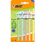 BIC Stylo à bille Cristal Pastel Figurines, blister de 5