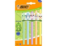 BIC Stylo à bille Cristal Pastel Figurines, blister de 5
