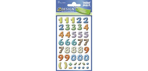 ZDesign SCHOOL Stickers de chiffres, chiffres: 0-9, coloré