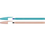 BIC Stylo à bille Cristal Glacé, assorti en bleu et rosé