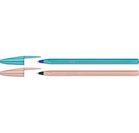 BIC Stylo à bille Cristal Glacé, assorti en bleu et rosé