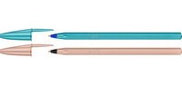 BIC Stylo à bille Cristal Glacé, assorti en bleu et rosé